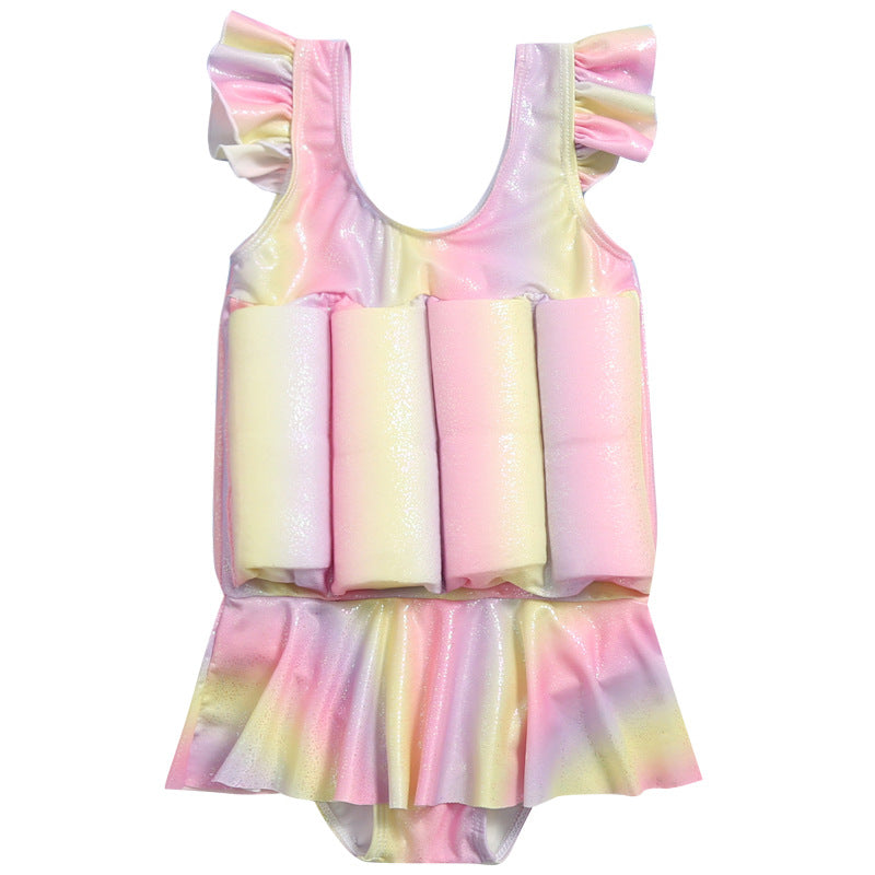 Baby Girl Cute New Buoyancy Rainbow Onesie Swimsuit