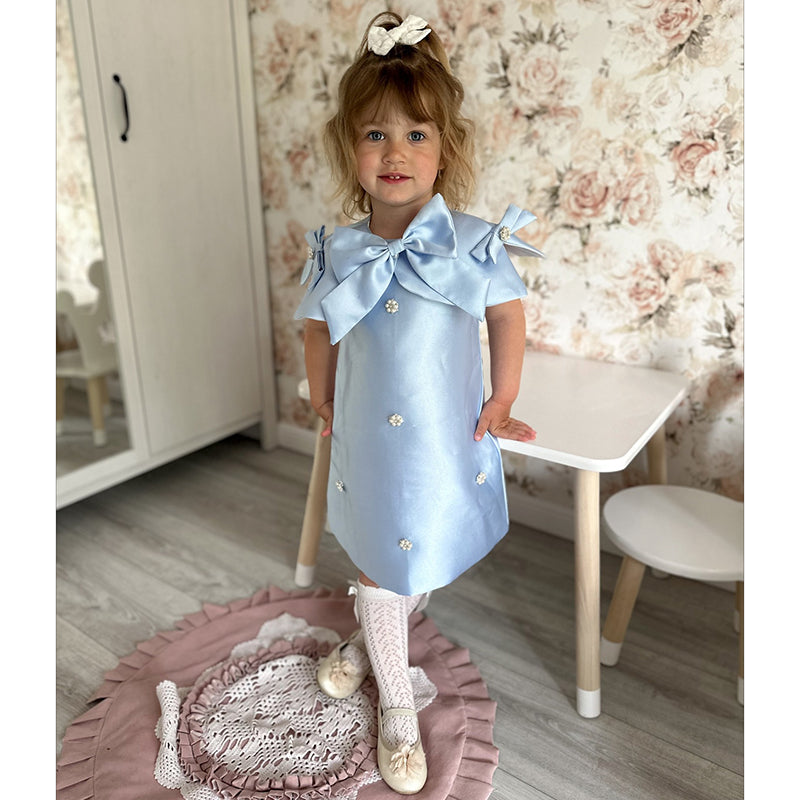 Cute Baby Girl Bead Dress Beauty Pageant Dress Toddler First Communion Dresses