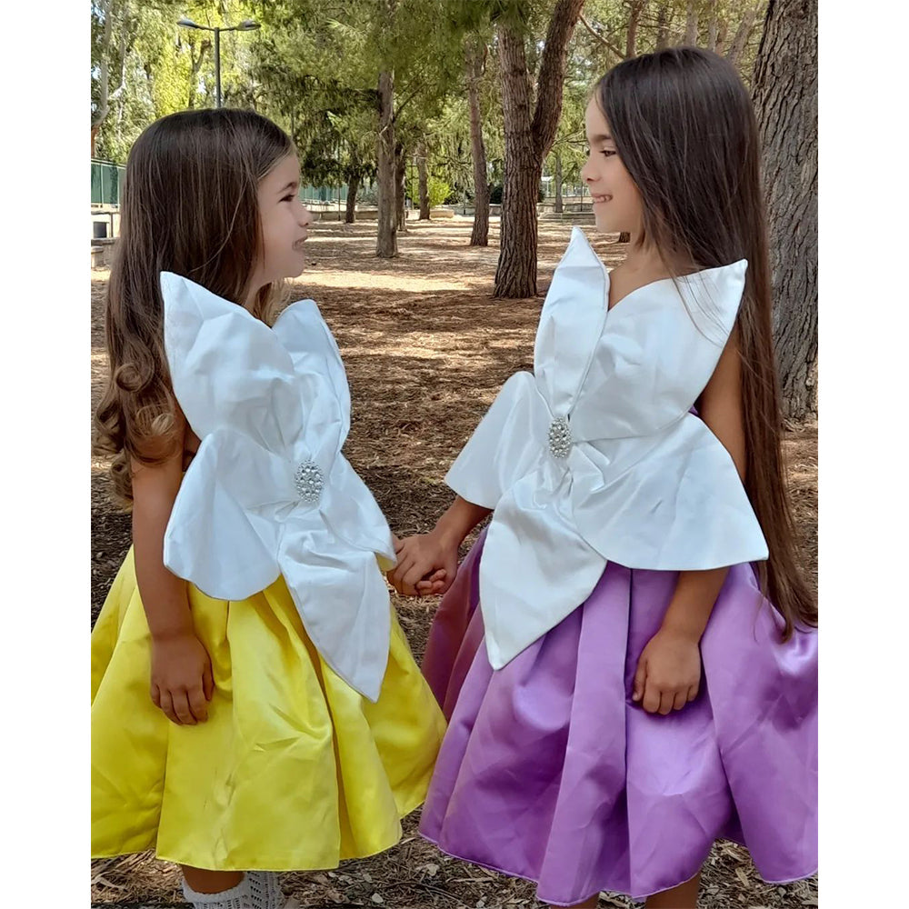 Baby Girl and Toddler Flower Bow Pageant Girl Dress Birthday Party Princess Dress