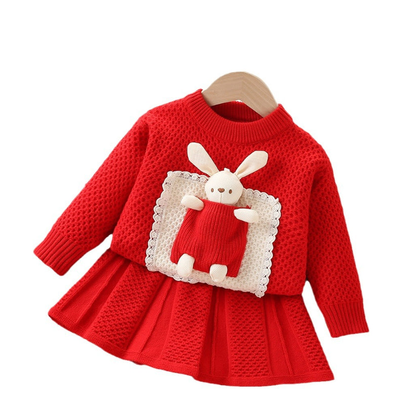 Girls Comfortable Outfit Girls Elegant School Outfit Two-piece Set