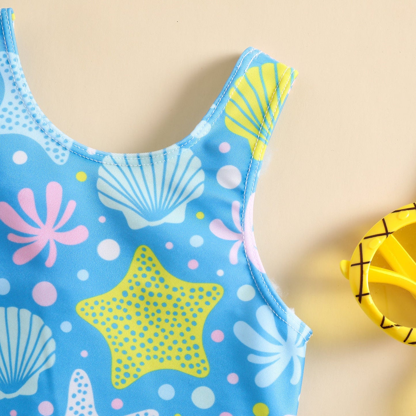Girls' Swimsuit With Shell Print