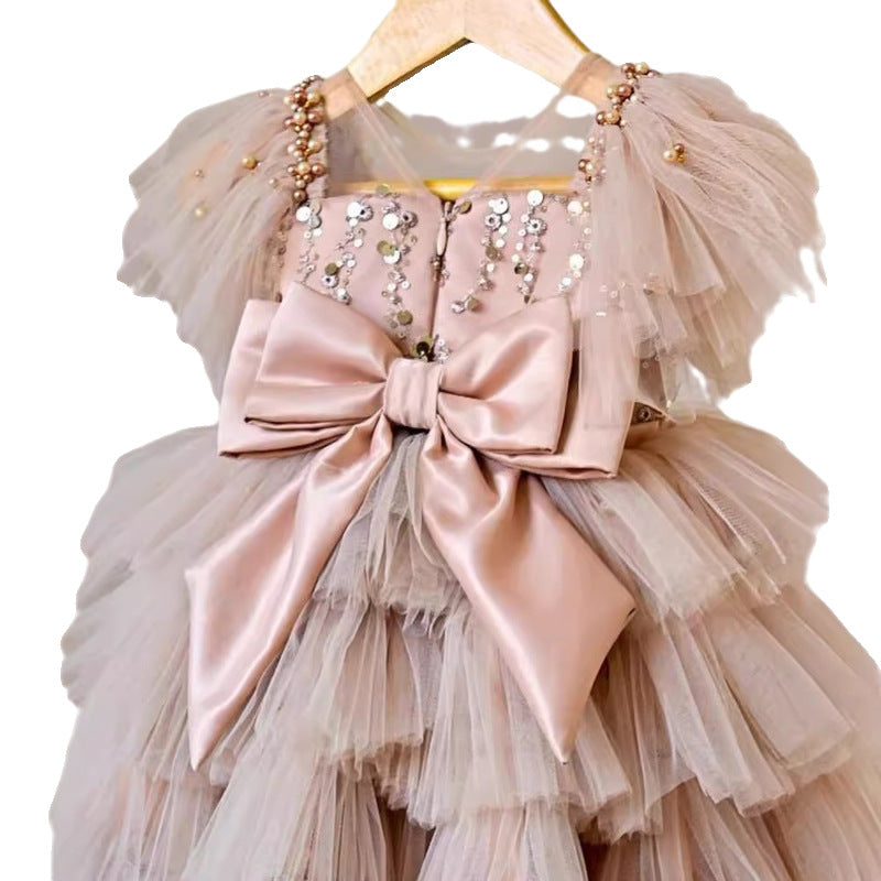 Cute Baby Girl Sequins Puffy Dress Toddler Birthday Pageant Princess Dress