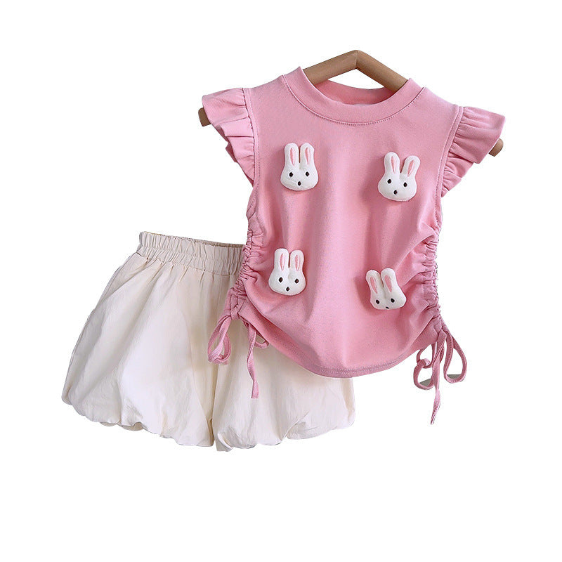 Girls Summer Vacation Outfit Girls Classic Outfit Two-piece Set