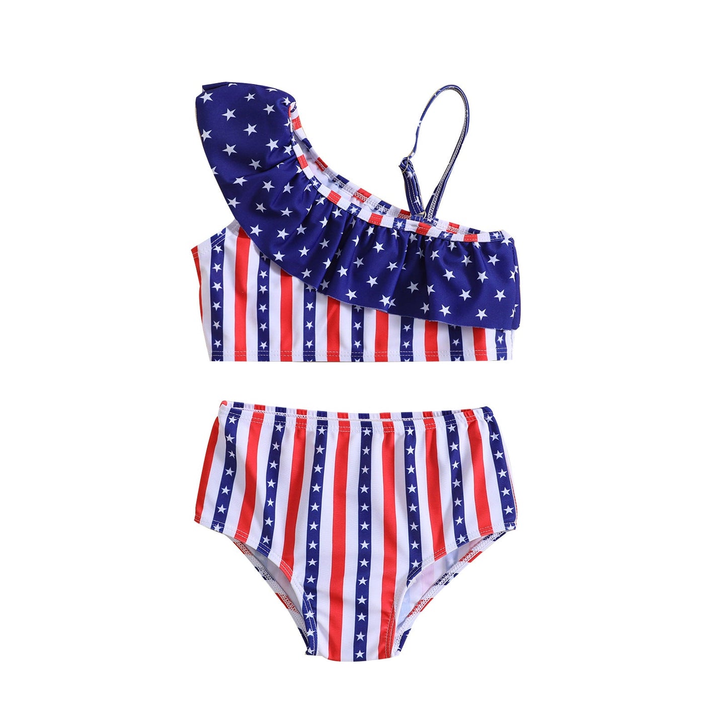 New Girls One Shoulder Sling Girls Cute Swimsuit