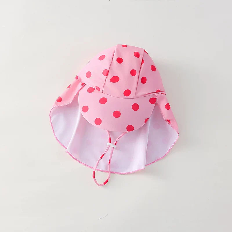 Summer Girls' Top Pants and Swim Cap Three-Piece Set