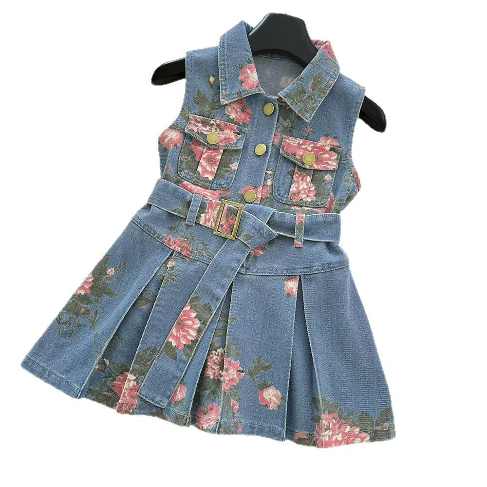 Girls Summer Floral Dress Girls Vacation Dress