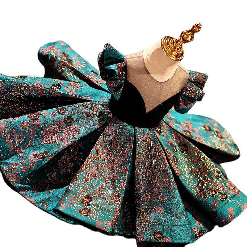 Baby Girl and Toddler Princess Party Dress Sleeveless Retro Girl Dress Birthday Dress