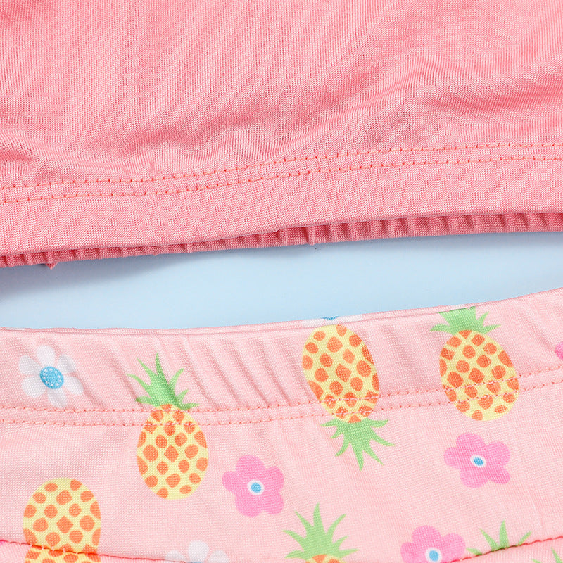 Children's Swimsuit Summer Girls Suspenders Floral Swimsuit