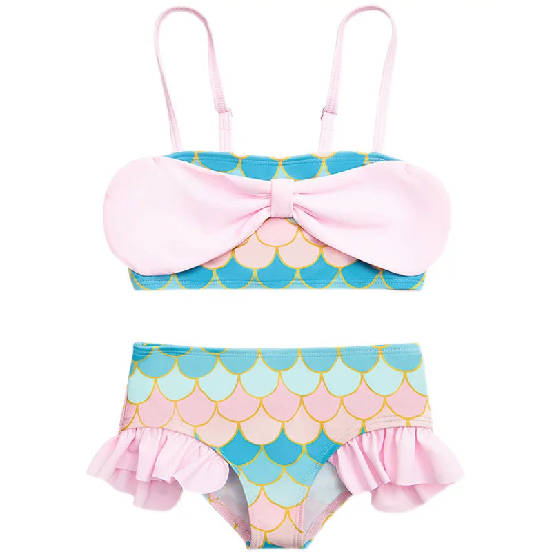 Girls Cute Mermaid Two-Piece Swimsuit