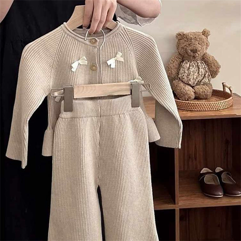 Girls Autumn Princess Outfit Girls Elegant Birthday Outfit Two-Piece Set