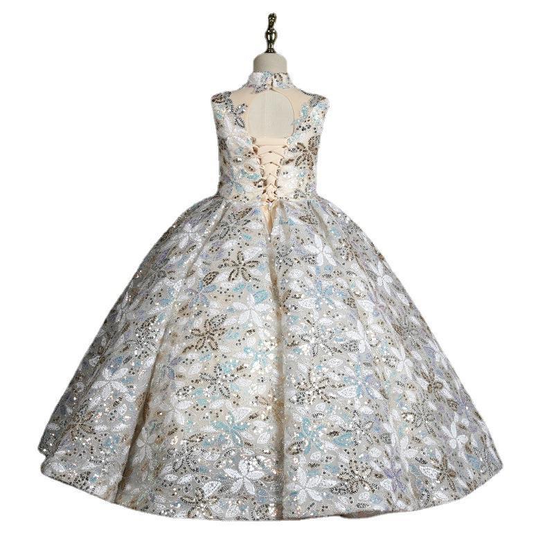 Cute Baby Girl Sequins Pageant Dress Toddler Birthday Party Ball Gown