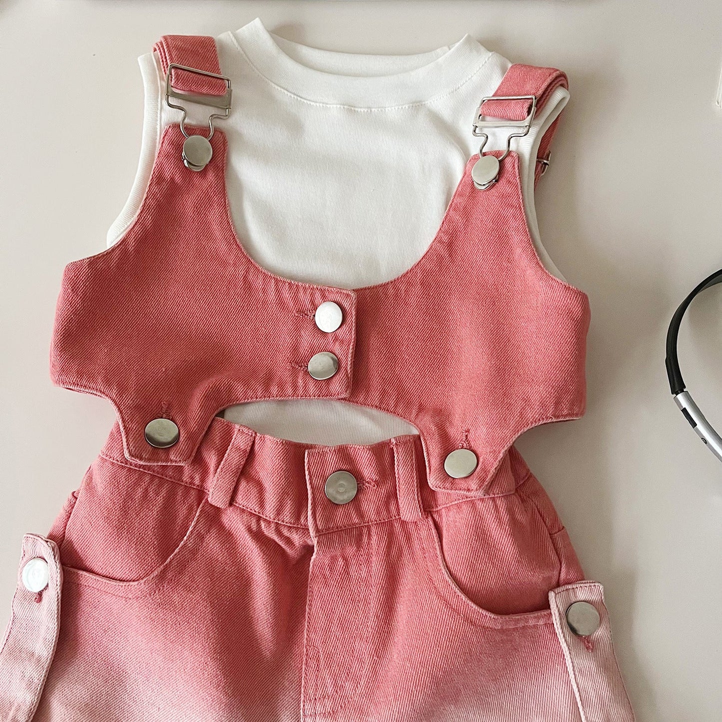 Girls Back to School Outfit Girls Summer Vacation Outfit Three-piece Suit