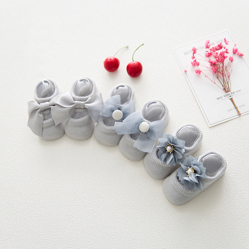 Baby Thin Cotton Non-slip Princess Style Socks