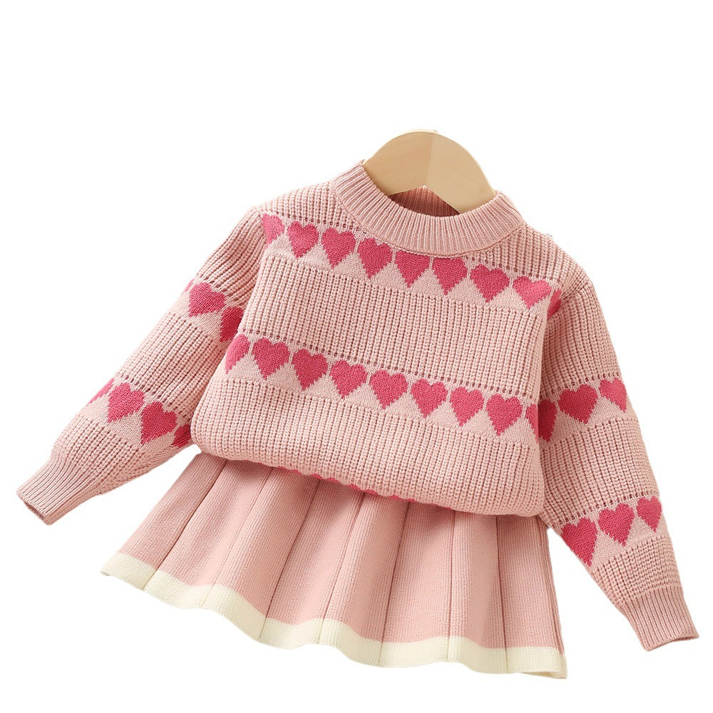 Girls Elegant Comfortable Outfit Girls Autumn School Outfit Two-piece Set