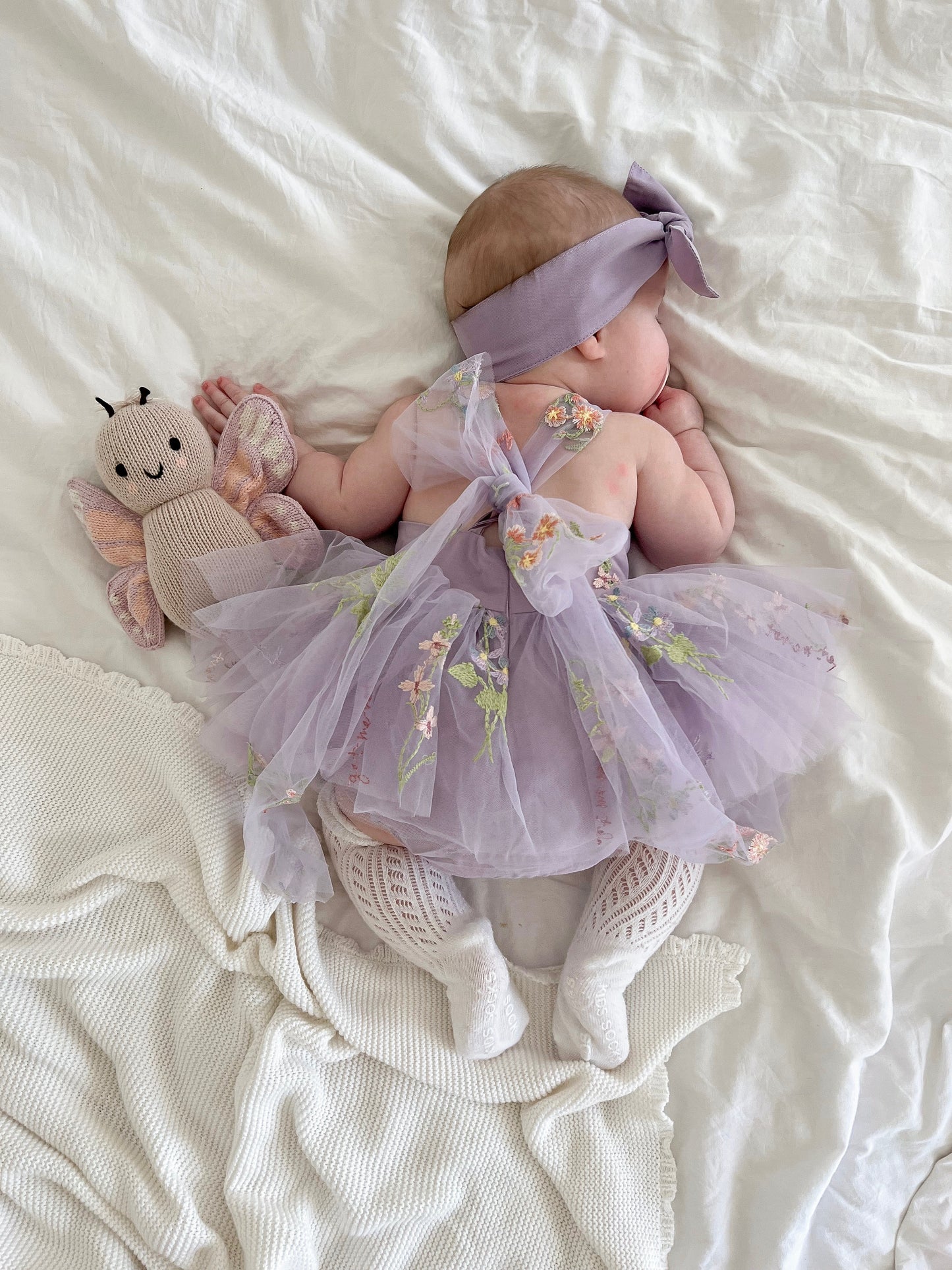 Sugar Plum Lavender Baby Girl Tulle Party Romper