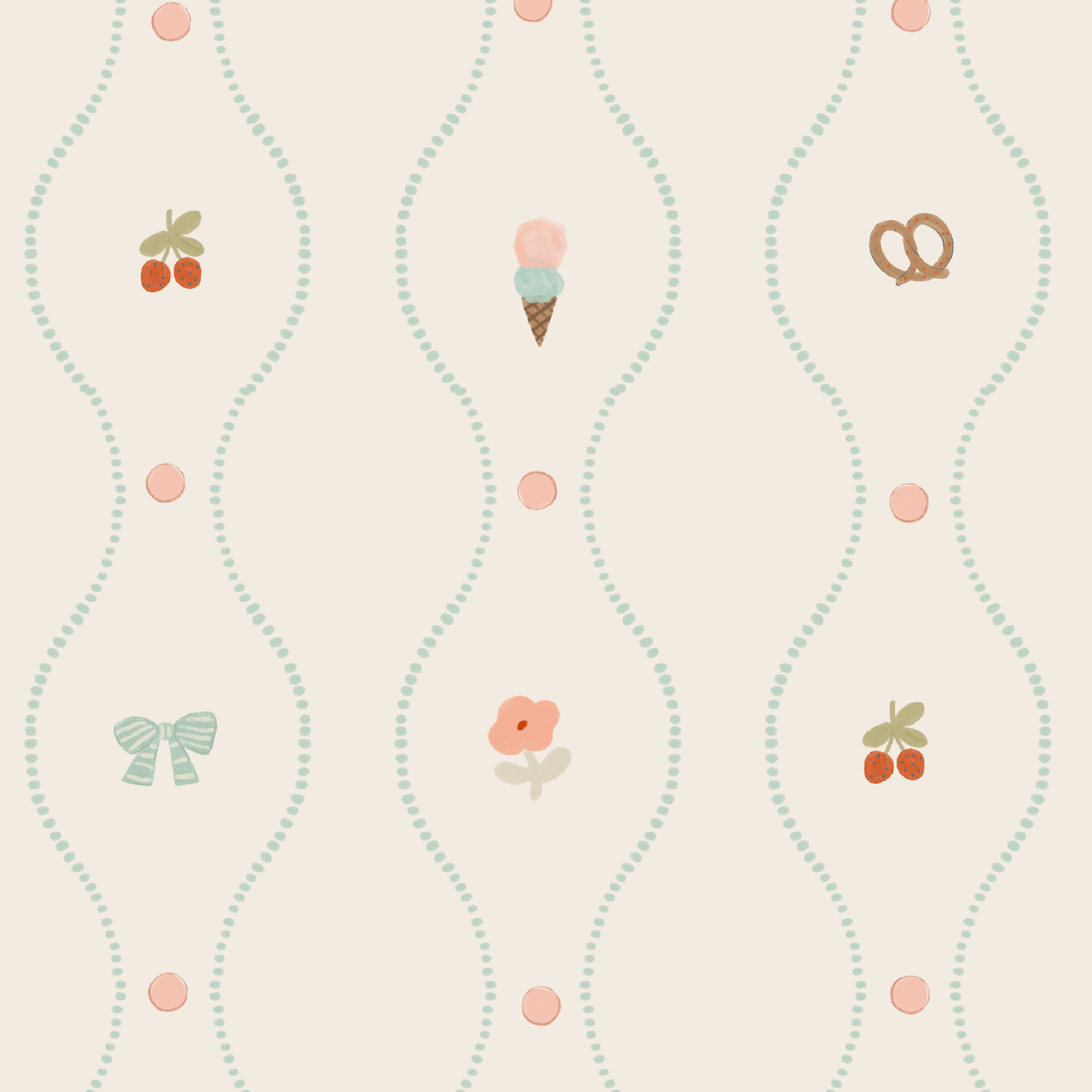 Little Patisserie Stripe Wallpaper