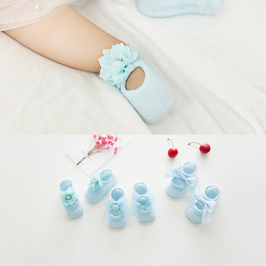 Baby Thin Cotton Non-slip Princess Style Socks