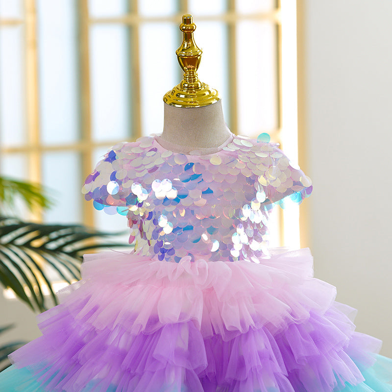Baby Girls Colorful Sequins Princess Dress Toddler Christmas Dress Little Girl Party Dress