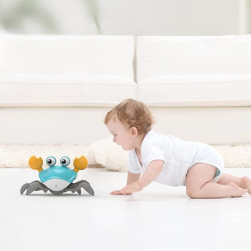 CrabFun™ Crawling Crab Toy – Smart Sensor Baby Crawl Trainer with Music & Lights