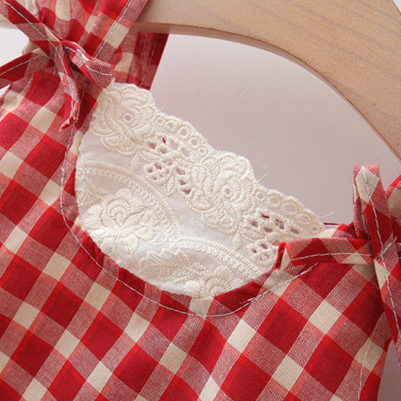 Girls Summer Plaid Dress Girls Back to School Dress