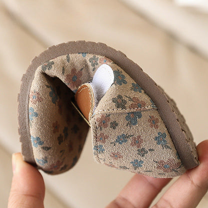 Girls Floral Princess Shoes Children's Soft Sole Shoes