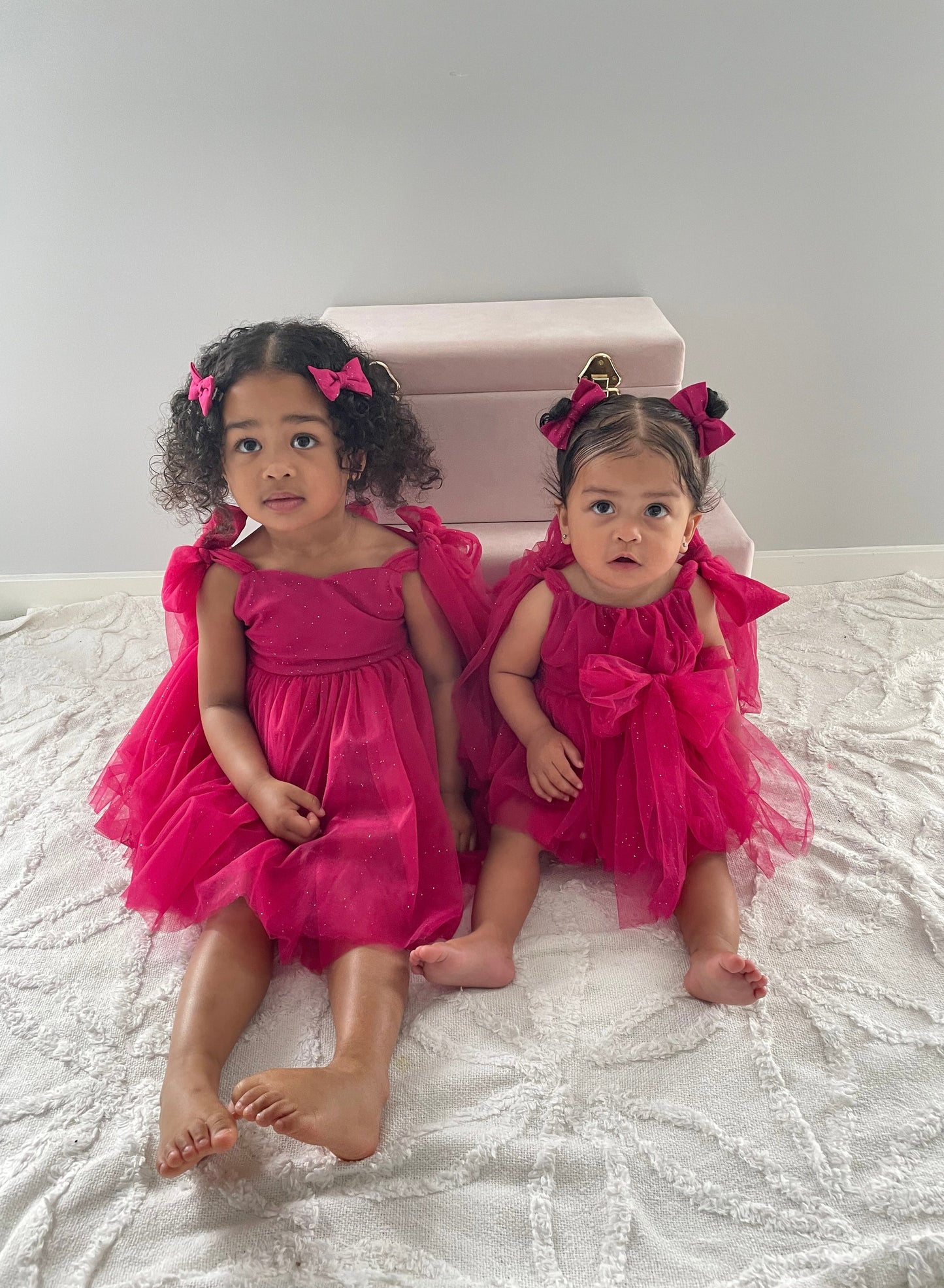 English Rose Romper Ruby Red Sparkle Baby Girl Romper