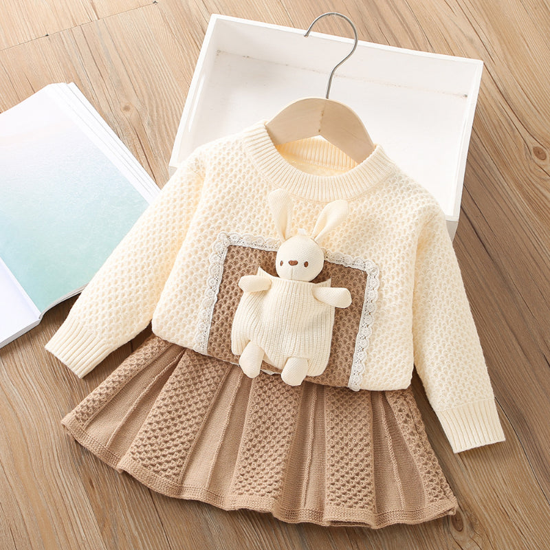 Girls Comfortable Outfit Girls Elegant School Outfit Two-piece Set