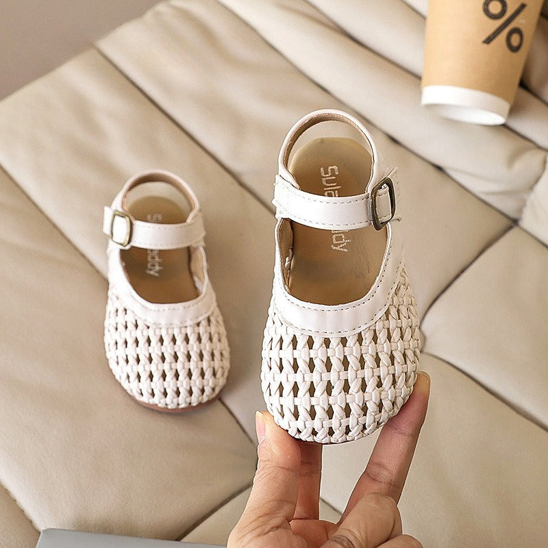 Girls New Summer Woven Openwork Sandals