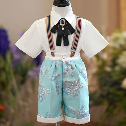 Cute Boy Summer Birthday Wedding Formal Vest Suit Set
