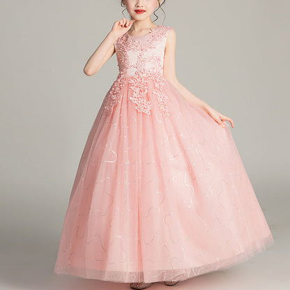 Girl Formal Princess Dresses Baby Girl Elegant Embroidery Puffy Flower Girl Dress Birthday Party Pageant Dress