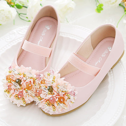 Toddler Beaded Flower Baby Girl Princess Shoes