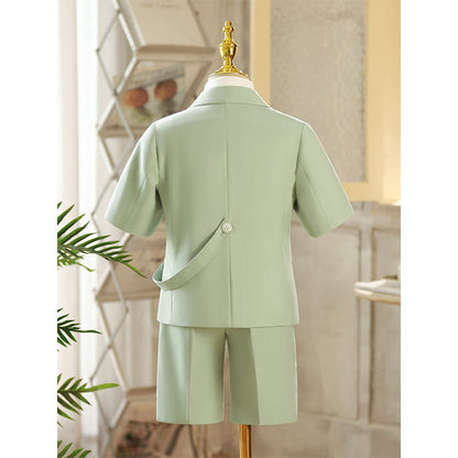 Boys Gentleman Buttons At Waist Formal Suit Set