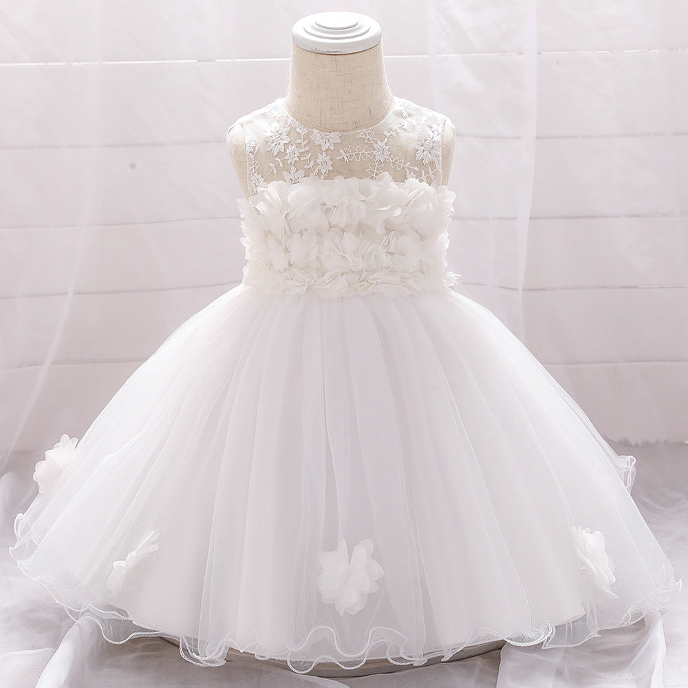 Baby Girl Birthday Dresses Toddler Summer Lace Sleeveless Formal Princess Dress