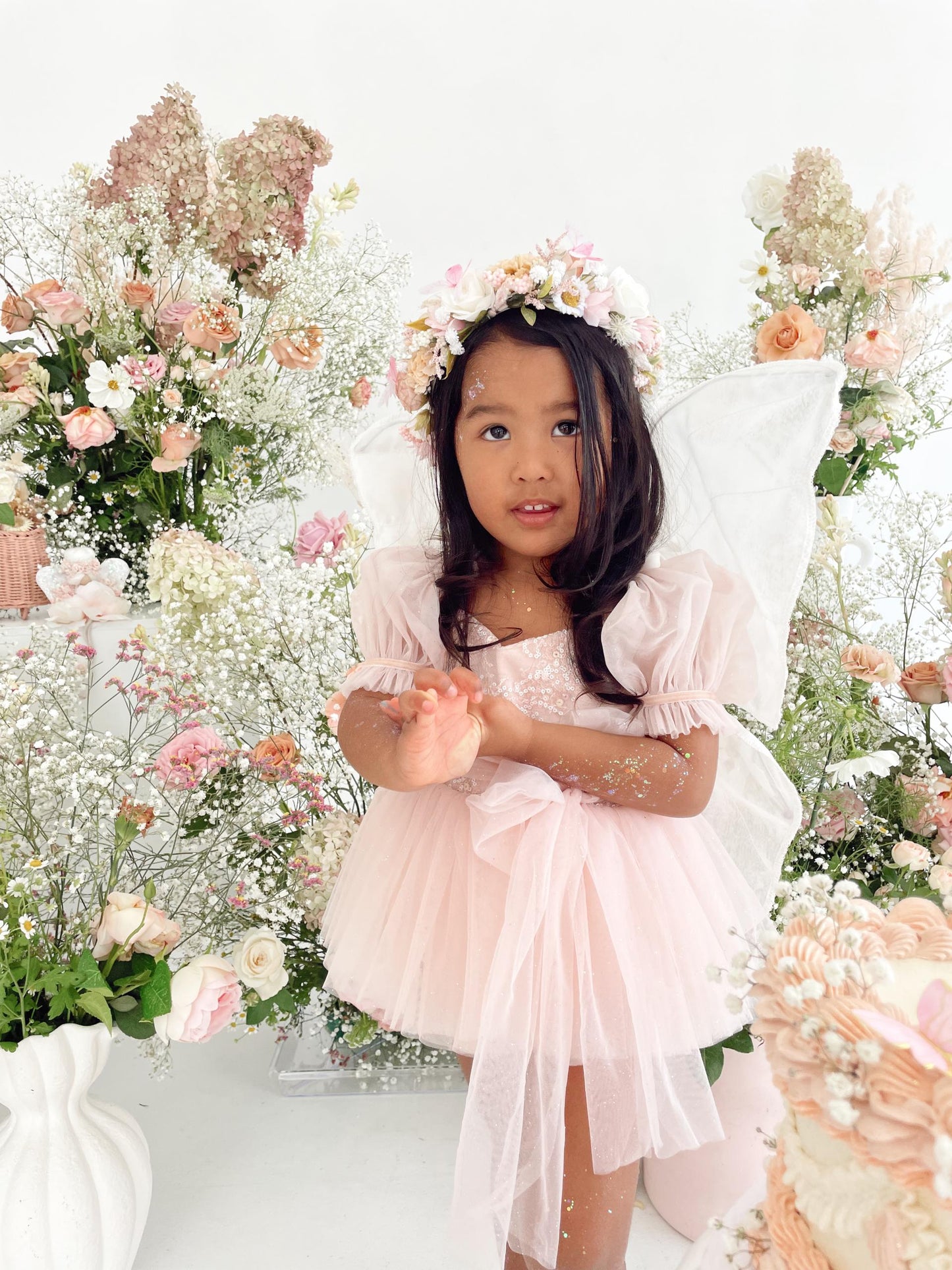 Jewel Sequin Pastel Pink Sparkle Baby Girl Tulle Party Romper