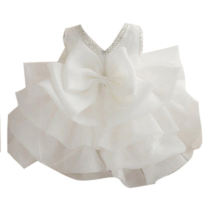 Baptism Dresses Baby Girl Princess Dress Summer White Puffy Girl Dress Christening Dress