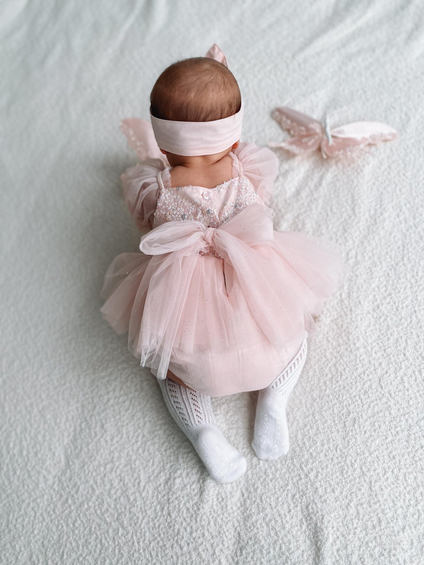 Jewel Sequin Pastel Pink Sparkle Baby Girl Tulle Party Romper