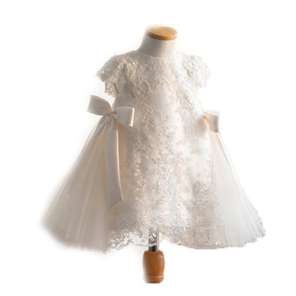 Baptism Dresses Baby Girl Birthday Party Dress Summer White Flower Girl Dress