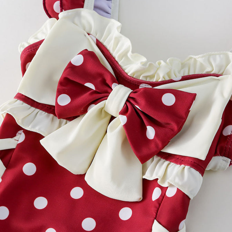 Summer Girls Red Princess Cute Swimsuit