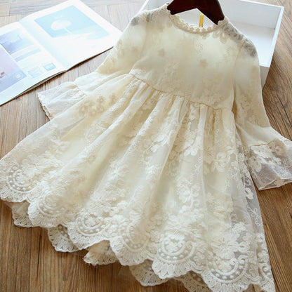 Toddler Girl Long Sleeve Embroidery Princess Birthday Party Christmas Dress