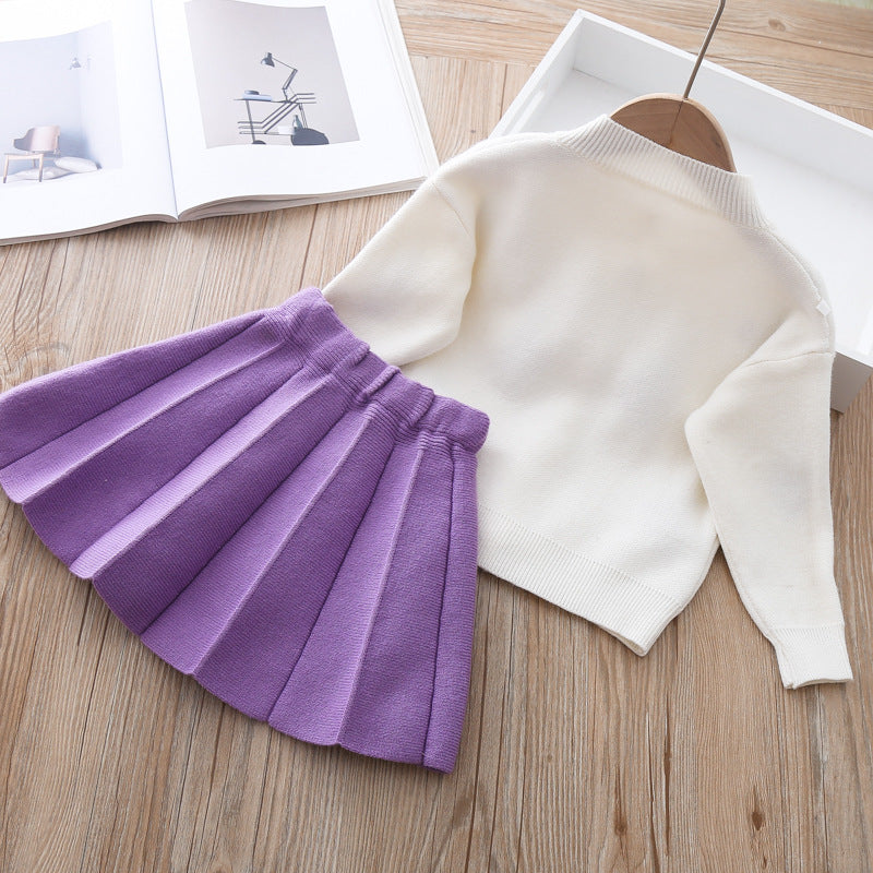 Girls Fall School Outfit Girls Comfortable Outfit Two-piece Dress
