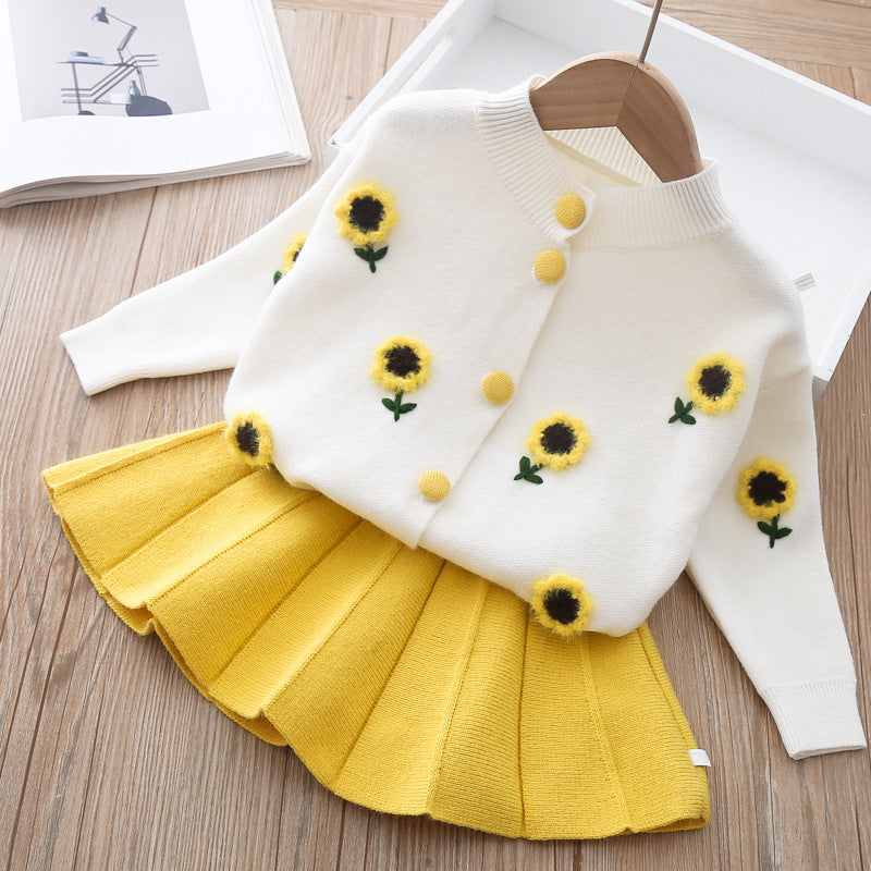 Girls Fall School Outfit Girls Comfortable Outfit Two-piece Dress