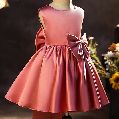 Baby Girl Elegant Puffy Bow Baby Girl Dress Birthday Party Dresses