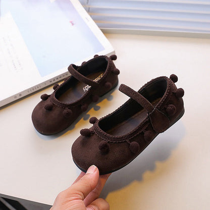 Cute Round Toe Princess Shoes with Small Bean Decoration