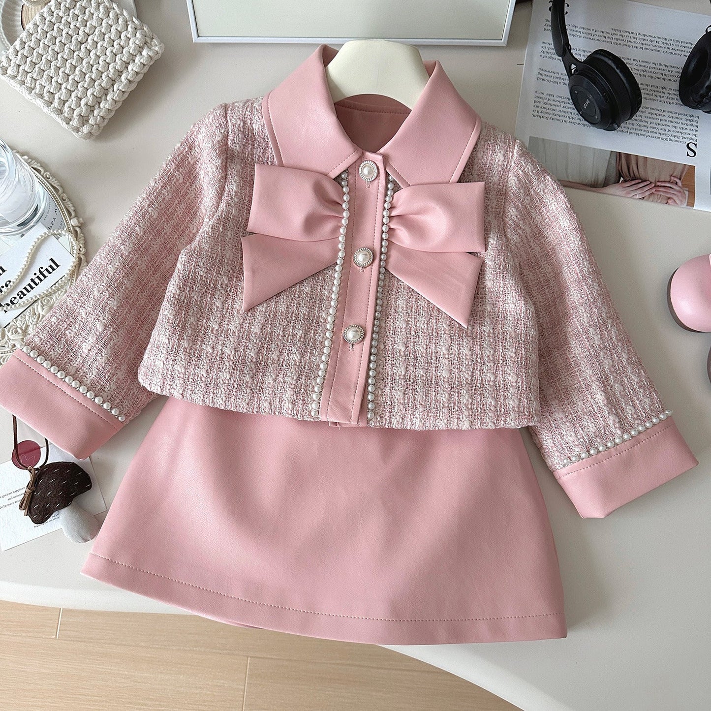 Girls Autumn School Outfit Girls Elegant Comfortable Outfit Two-Piece Set