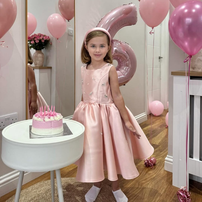 Girls Christening Dresses Pink Girls Beauty Pageant Dress Children Birthday Dress