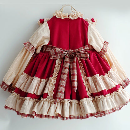 Baby Girl Princess Dress Autumn Winter Long Sleeve Retro Palace Birthday Dress