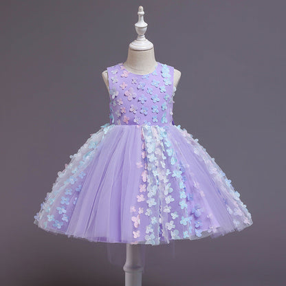 Baby Girl Easter Dress Princess Dress Sweet Sleeveless Applique Puffy Girl Dress Party Dress Easter Dress For Girl
