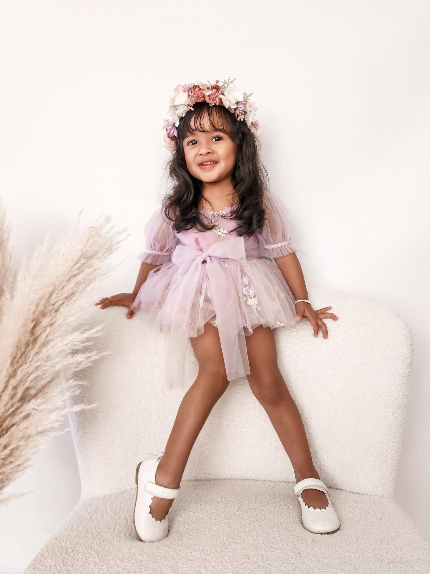Cupcake Lavender Baby Girl Tulle Party Romper