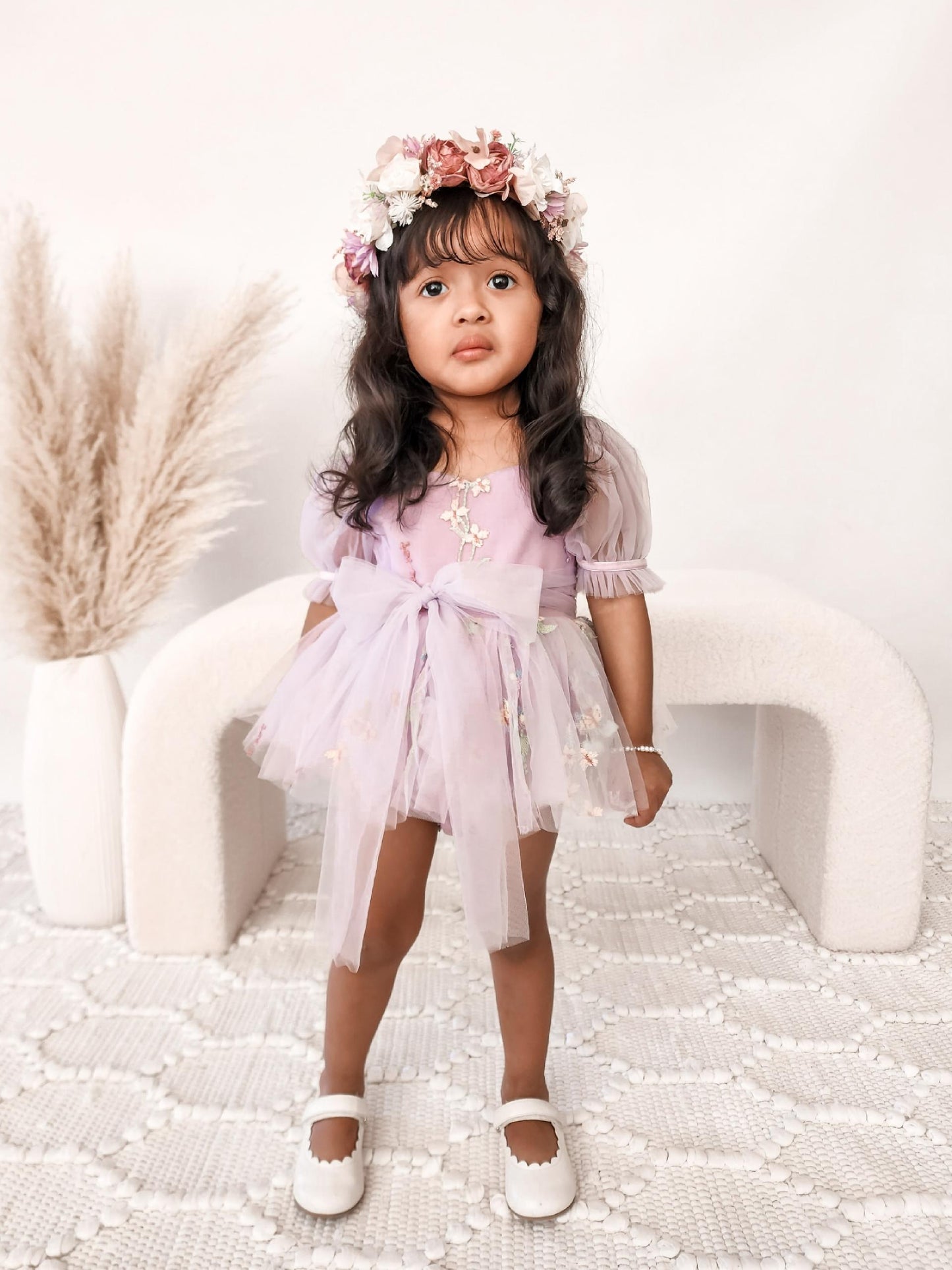 Cupcake Lavender Baby Girl Tulle Party Romper