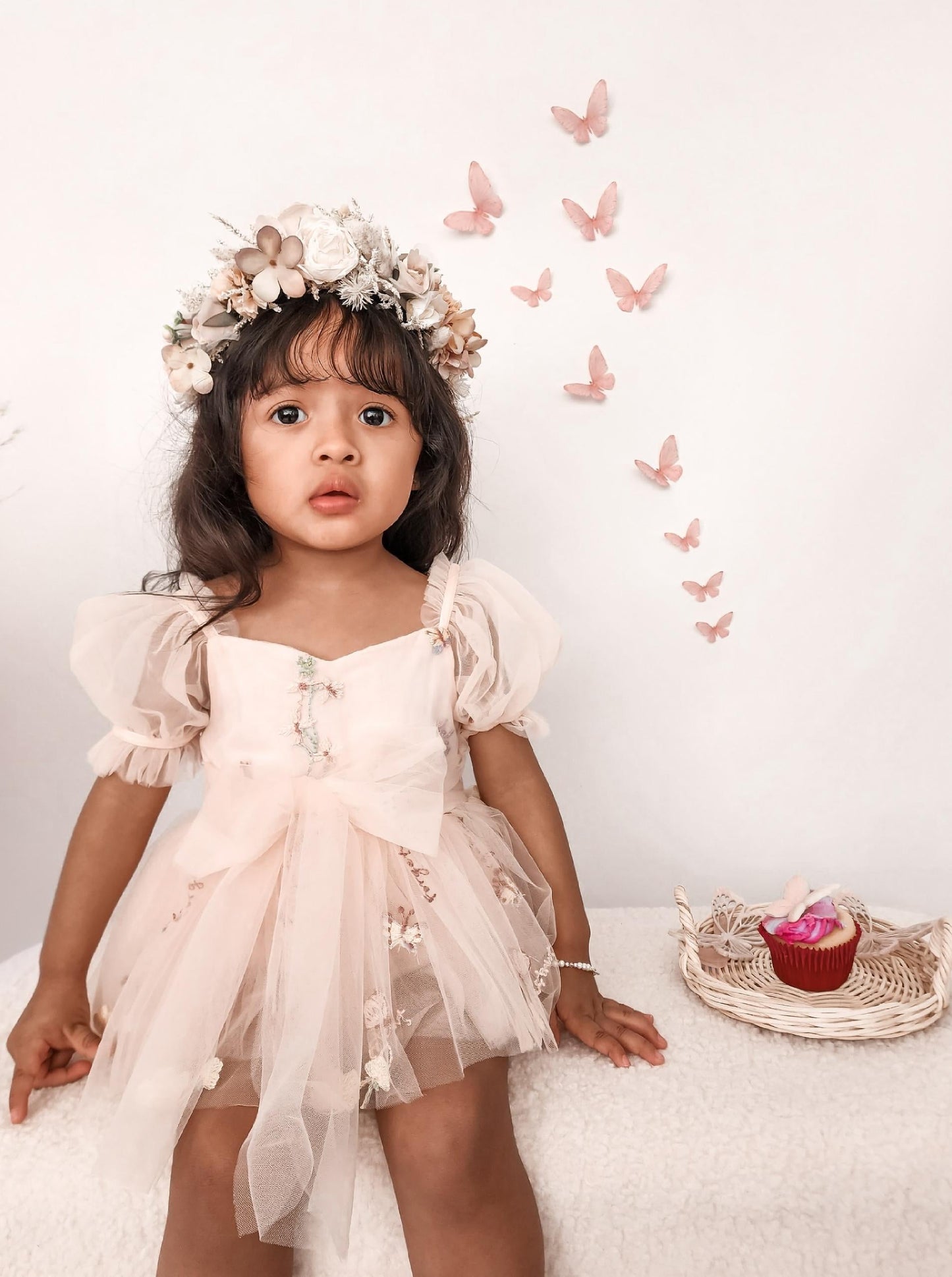 Cupcake Heavenly Pink Baby Girls Tulle Party Romper